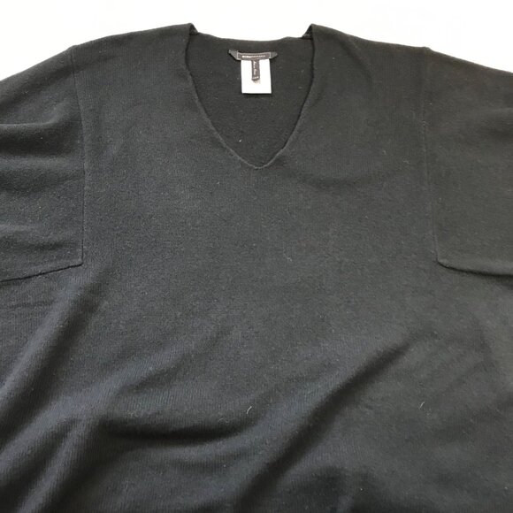 BCBGMaxAzria Marsha Sweater Oversized,Boxy Women's XS/S Black Wool Cotton V-Neck - Picture 4 of 12